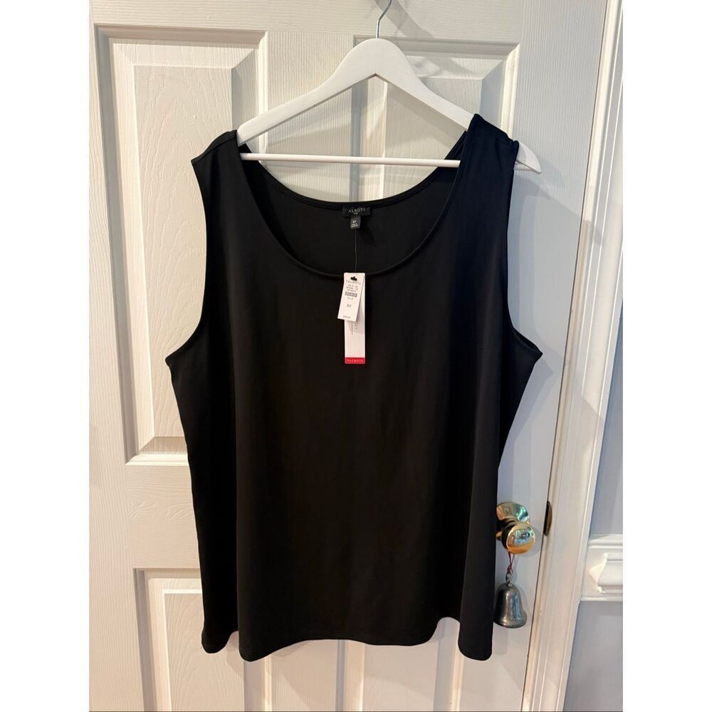 Talbots Black Knit Jersey Tank Top sz 3X NWT
